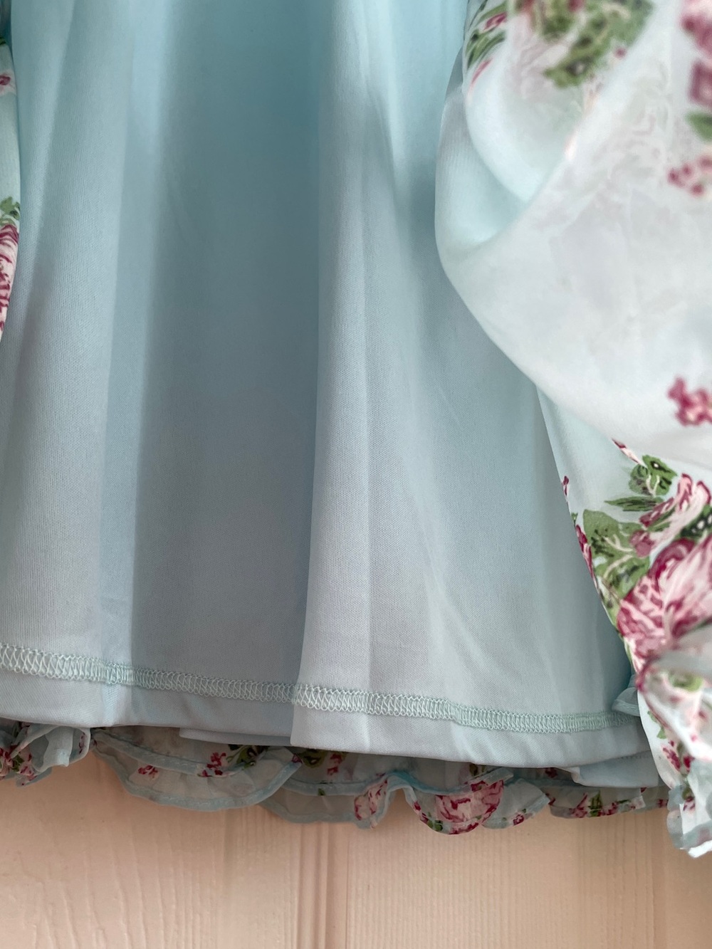 NWT Sage Collective Blue Floral Flutter Sleeve Dress 12 - Picture 8 of 12
